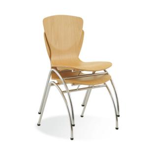 Besucherstuhl mit Holzschale