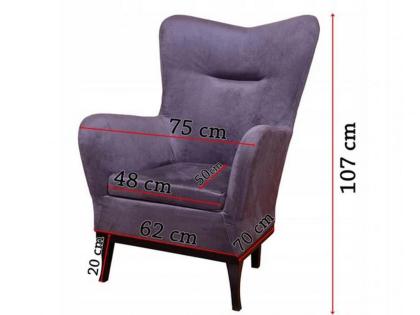 Sessel Ohrensessel Flora Couch im skandinavischen Stil Wohnzimmer Farbenauswahl