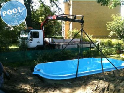 GFK Schwimmbecken Pool Lichtblau 4,80 m x 2,50 m x 1,20 m Vollisoliert Neuware!