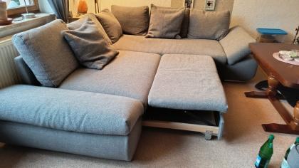 Eck Couch grauer Stoff 
