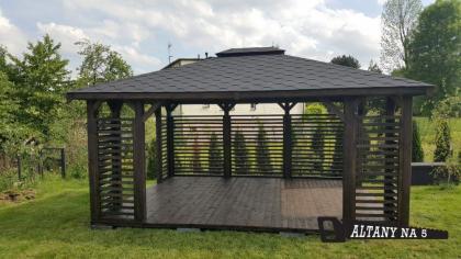 3-ECK GARTENHÄUSER CIECHANÓW HOLZGARTENLAUBE PAVILLON KIEFERNSCHUPPEN 5x4m