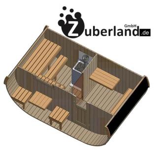 Fass-Sauna, Saunafass, Sauna Oval aus Fichtenholz