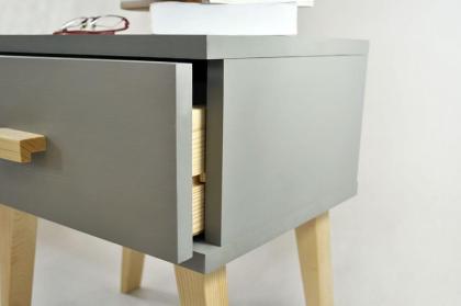 Moderner Holz-Nachttisch MFD 338 in Grau Schlafzimmer