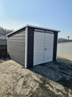 Blechgarage Garage Einzelgarage Metallgarage 3x3 m verzinkt mit Aufbau