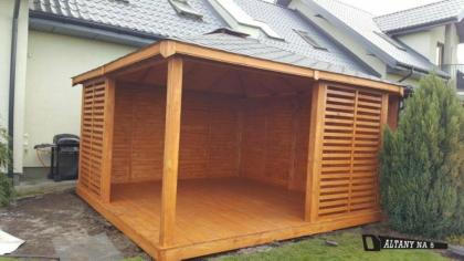 GARTENHAUS 4m x 5m Gartenlaube Klebedach aus Holz
