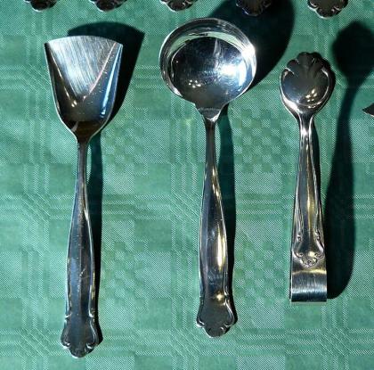 Kaffeebesteck Höller versilbert antik. BE020