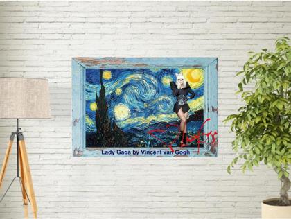 LADY GAGA von Vincent van Gogh. 60x45 cm. Blickfang! Star Souvenir. Super Deko. 