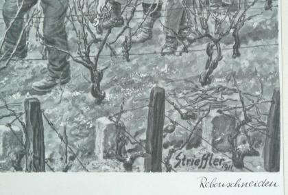 Strieffler Heinrich Rebenschneiden Grafik (B068)