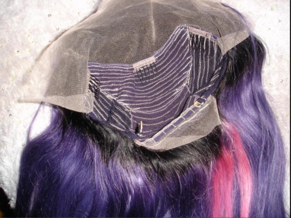 TOP VIRGIN ECHTHAARPerücke LACE Front Wig Purple Lila Schwarz NEU