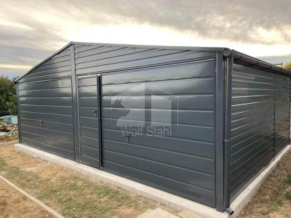 Blechgarage 6x5m Doppelgarage Metallgarage Fertiggarage Hohe Qualität GP242
