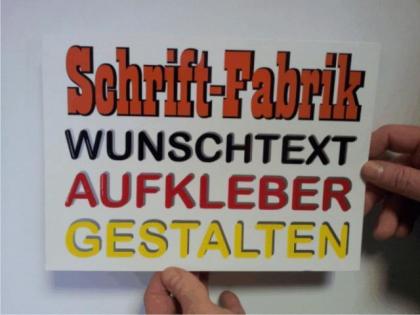 AUFKLEBER WUNSCHTEXT SELBST GESTALTEN - SCHRIFT-FABRIK.DE