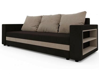 Sofa Sydney Schlafsofa mit Regalen Wohnzimmersofa ausziehbar mit Schlaffunktion