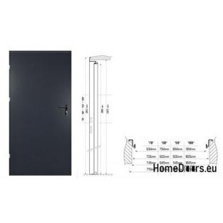 Technischetüren Außentüren Stahltüren Stahl Grau Größe 60 Linkstür