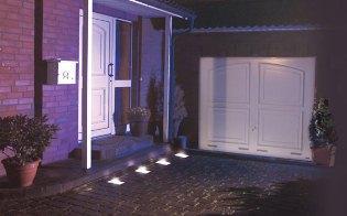 Solar-Pflasterstein, Glas, quadratisch, 4 LED
