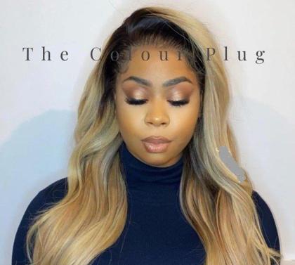 Lace Front Wig ECHTHAARPerücke 20 inch Mittel BLOND Rooting NEU