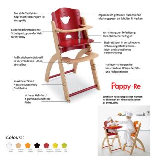 Hoch Stuhl Baby Pappy-Re aus Holz mitwachsend von Pali-World