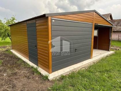 Blechgarage 6x6m Metallgarage Fertiggarage Doppelgarage Holzoptik Günstige Prei