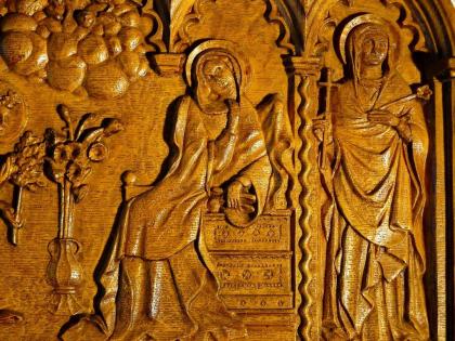 Relief-Heiligen-Bild Eiche 58x35 antik. R001