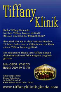 Tiffany LampenreparaturNrw - Tiffanyglaskunst Galerie Mülheim - Tiffanywerkstatt