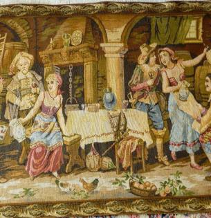 Gobelin Tapisserie Wirtshaus-Szenerie. G055