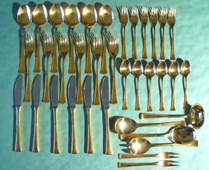 Essbesteck 36 Teile 24 Karat hartvergoldet (BE026)