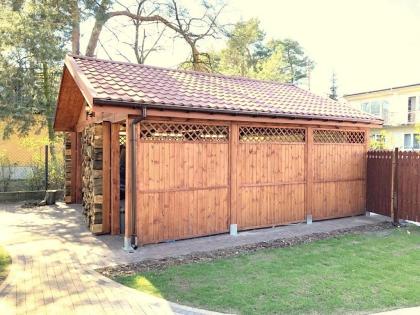 GARAGENVORDACH HOLZÜBERDACHUNG FÜR AUTO HOLZGARAGE GARAGE GARTENHAUS 5MX5M