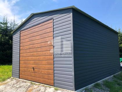 Blechgarage 5x5m Metallgarage Fertiggarage Werkzeugschuppen Transport + Aufbau g