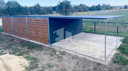 Blechgarage 9x6m Metallgarage Fertiggarage Doppelgarage Carport und Garage GP226