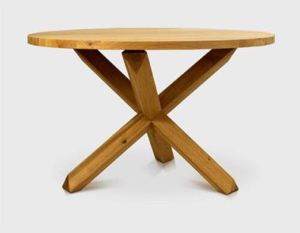 COLIN EICHENTISCH COUCHTISCH RUNDE TISCHPLATTE LACKIERT MASSIVHOLZ 120x120x75cm