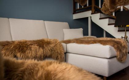 Schaffell Lamfell Teppich Vorlegner Bettvorleger 100x60 Sheepskin