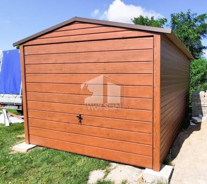 Blechgarage 3x4m Metallgarage Fertiggarage Holzoptik ID100