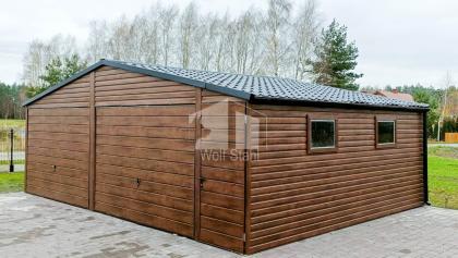 Blechgarage 7x6m Doppelgarage Metallgarage Holzoptik Garagen direkt vom Herstell