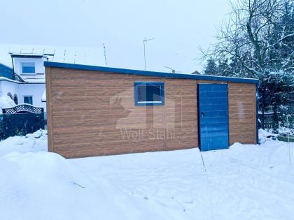 Blechgarage 4x6m Fertiggarage Stahlgarage Carport und Garage Werkzeugschuppen GP
