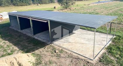 Blechgarage 9x6m Metallgarage Fertiggarage Doppelgarage Carport und Garage GP226