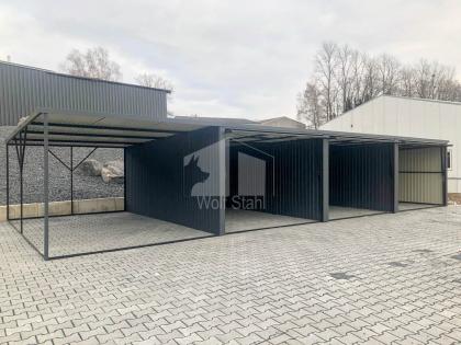  Blechgarage 9x6m Carport und Garage Doppelgarage Metallgarage Fertiggarage GP16