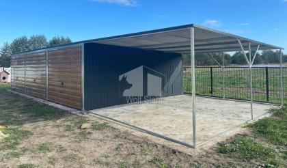 Blechgarage 9x6m Metallgarage Fertiggarage Doppelgarage Carport und Garage GP226