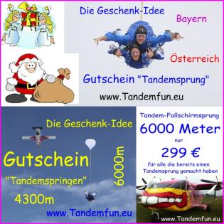 Fallschirmspringen aus 6000 m - Gutscheine