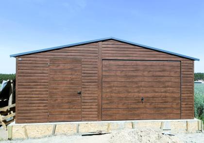 Blechgarage 6x5m Metallgarage Fertiggarage Doppelgarage Holzoptik Hohe Qualität 