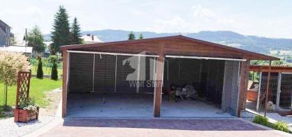 Blechgarage 7x7m Metallgarage Fertiggarage Doppelgarage Holzoptik Individuelle P