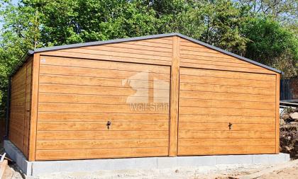  Blechgarage 6x7m Metallgarage Fertiggarage Stahlgarage Doppelgarage Holzoptik G