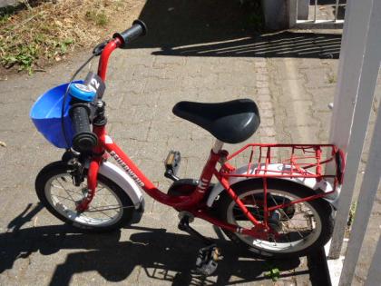 (103) 14 Zoll Rücktrittsbremse FEUERWEHR Rh 26 mit Korb am Lenker