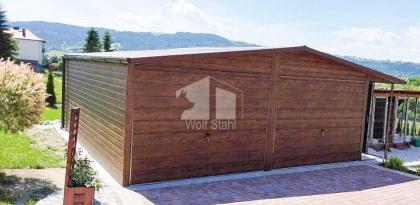 Blechgarage 7x7m Metallgarage Fertiggarage Doppelgarage Holzoptik Individuelle P