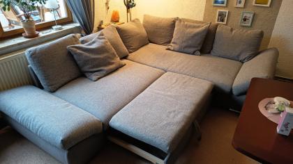 Eck Couch grauer Stoff 