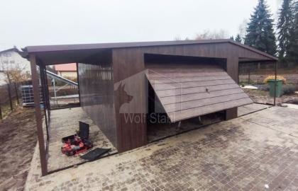 Blechgarage 4x6m Metallgarage Doppelgarage Carport und Garage Transport + Aufbau