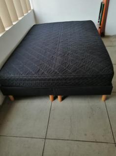 Boxspringbett 140 x 200 cm Dunkel Blau