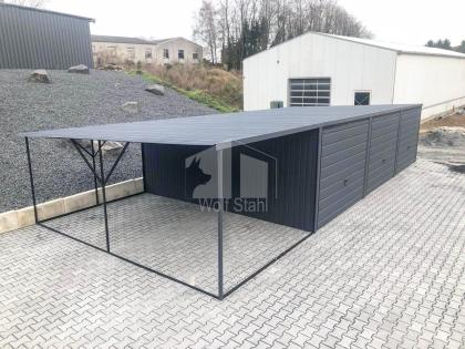  Blechgarage 9x6m Carport und Garage Doppelgarage Metallgarage Fertiggarage GP16