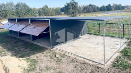 Blechgarage 9x6m Metallgarage Fertiggarage Doppelgarage Carport und Garage GP226