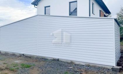  Blechgarage 8x4,5m Garage mit Satteldach Schuppen für Garten Werkzeugschuppen G