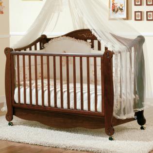 Kinderbett mitwachsend / umbaubar Babybett Rigoletto im Retro Design Buche