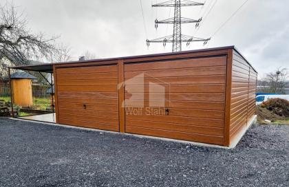  Blechgarage 6x6m Carport und Garage Doppelgarage Metallgarage Transport + Aufba